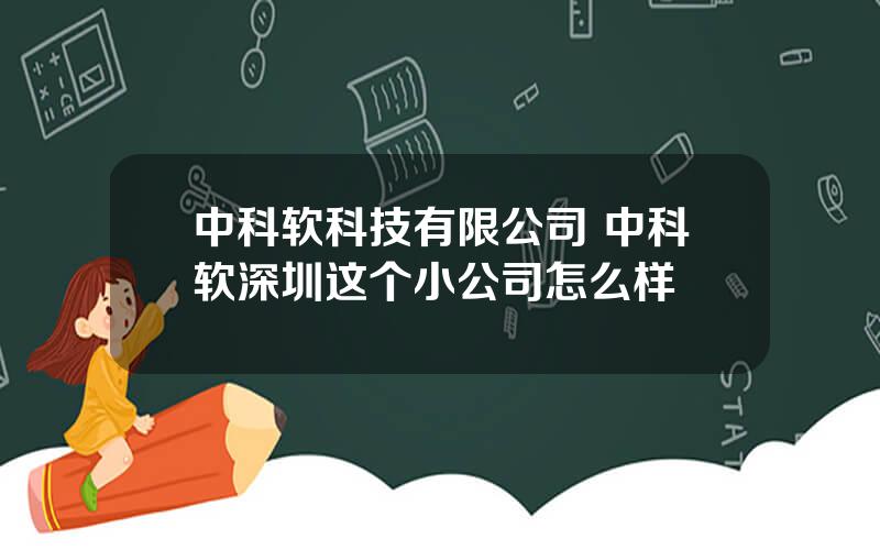 中科软科技有限公司 中科软深圳这个小公司怎么样